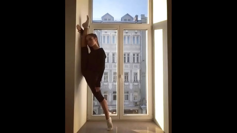 Flexible teen gymnast