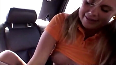 Little Summer nipples playing and sucks on car