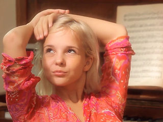 Cute Russian Teen Monroe Playing Piano And Herself