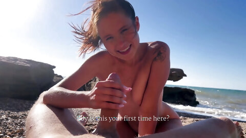 Fucking Bitch Skye Young on a Nude Beach